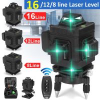 4D 8/12/16 Lines Laser Level Green Light Auto Self Leveling 360 Laser Levels Horizontal Vertical Cross Remote Control Indoor&amp;Outdoor