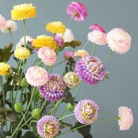 【hot】☈  Chrysanthemum flower branch with leaf high quality artificial flowers home decor