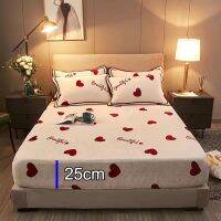 2021 Warm Universal Mattress Cover Mink Cashmere Thicken Sheets Bed Pillow Case Winter Fitted Dust Cover Protector Fitted Sheets