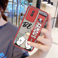 เคส Case4you สำหรับ Y02T Vivo Y02A พร้อมสายรัดข้อมือกันกระแทกด้านหลังเป็นฝ้ากระแสแฟชั่นแบรนด์หมีเคสใส่โทรศัพท์นิ่มฝาครอบป้องกันเลนส์เต็มรูปแบบเคสโทรศัพท์บางเฉียบ