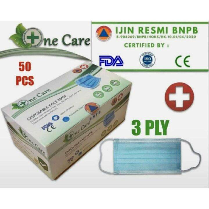 masker one care 3 ply