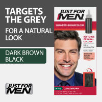 Just For Men Shampoo In HairColour Easy&amp;Fast H-45 Dark Brown แชมพูเปลี่ยนสีผมสำหรับผู้ชาย สินค้านำเข้าจากสหรัฐอเมริกา สีน้ำตาลเข้มธรรมชาติ