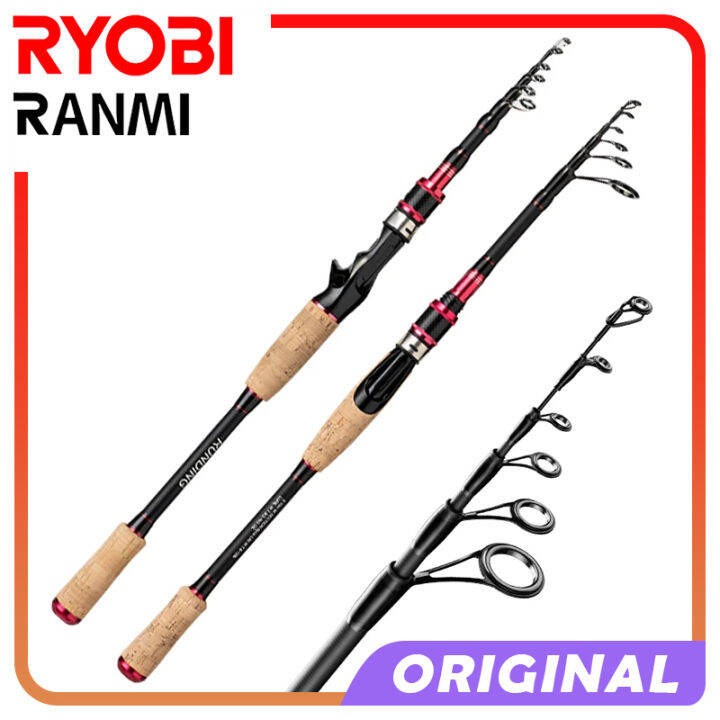 RYOBI RANMI RUNDING 6 Sections Telescopic Carbon Fiber Lure Rod 1.98m 2