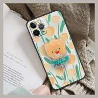Back Cover Durable Phone Case For iphone 11 Pro Max Cover foothold phone stand holder Silicone Dirt-resistant cartoon