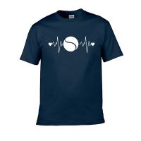 New Summer Fashion Tennis Heartbeat Lifeline Racquet Print T-Shirts Fashion Short Sleeve O Neck cotton Men Tee Shirt