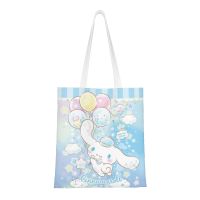 Cinnamoroll กระเป๋า Tas Jinjing Kanvas น่ารักถุงผ้าฝ้ายชอปปิ้ง,กระเป๋าชายหาด,Kado Ulang Tahun | ถุงช้อปปิ้งนำมาใช้ใหม่ในครัว