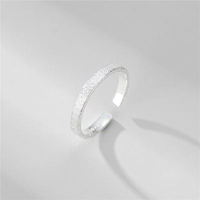 [COD]S925 แหวนเนื้อยิปโซสไตล์เกาหลีเงินแท้ผู้หญิงแฟชั่น INS แหวนสีขาวเงินมีสไตล์
