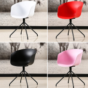 Ghế nhựa dựa lưng chân sắt chắc chắn ngồi coffee decor ban công đẹp