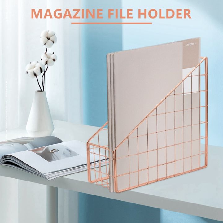 electroplated-iron-book-holder-desktop-shelf-file-magazine-book-stand-office-home-stationery-organizer-holder