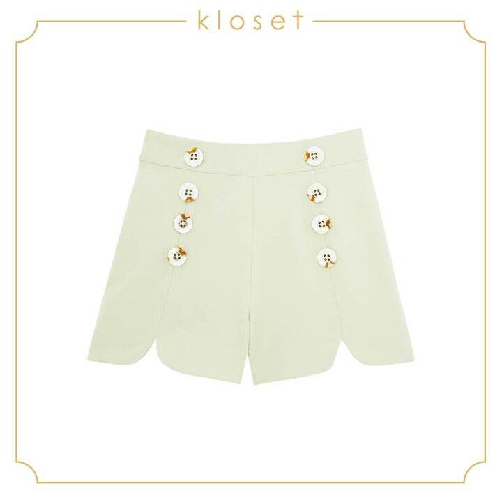 kloset-scalloped-shorts-sh19-p001-กางเกงผู้หญิง-กางเกงแฟชั่น-กางเกงขาสั้น