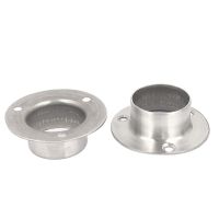 UXCELL 2pcs Closet Hanging Rail Rod End Flange Support Bracket Socket for 32mm Dia Pipe Silver Tone