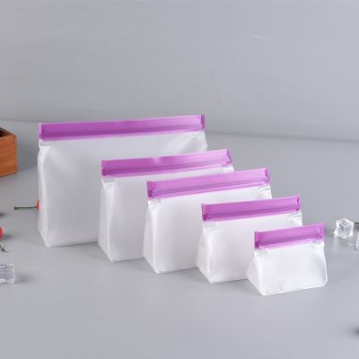 [Like Activities]กระเป๋าซิลิโคนอาหาร PEVA โปร่งแสงถุงตู้แช่ผลไม้แบบใช้ซ้ำได้ถุงปิดผนึกด้วยตนเองทำให้สดใหม่