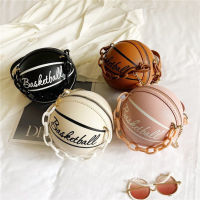 【CW】Round Ball Totes For Teenagers Women Shoulder Bags Acrylic Chain Hand Bags Personality Female Leather Basketball Crossbody Bag