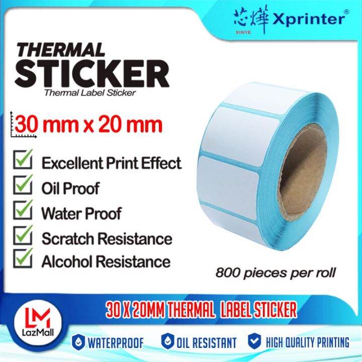 Xprinter 3020mm Thermal Label Sticker Paper 30mm X 20mm Thermal Sticker Barcode Printer Labels 5995