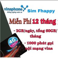 SIM 4G VINAPHONE Trọn gói 1 năm Fhappy Tặng 60GB Tháng miễn phí nghe gọi thumbnail