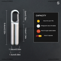 mishun318862 กล่องยาแคปซูลสแตนเลสขนาดเล็กกันน้ำได้สำหรับตั้งแคมป์ตัวแรก