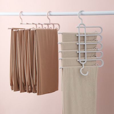 Magic Multi-Port Pant Rack Hanger For Clothes Organizer Drying Racks Stainless Steel Multifunction Shelves Closet Storage Racks