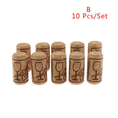 💖【Lowest price】MH 10ชิ้น/เซ็ต Wine stoppers STRAIGHT wood corks ขวด plug Bar เครื่องมือครัว