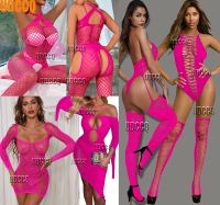 ZZOOI Sexy Sleepwear Bodystocking Lingerie Babydoll dress Underwear costumes Chemises Teddies Stripper Fluorescent pink Bodysuits doll