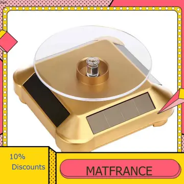 Solar Power Battery 360 Rotating Turntable Display Stand Necklace Bracelet  Jewelry Phone Turn Table Plate runbu998 store