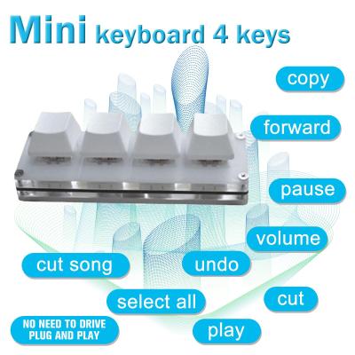 4 Keys Mini Keyboard Custom Keypad Shortcut Copy And Mechanical Keyboard Wired Paste Keyboard M0D0