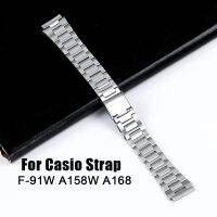 นาฬิกาเหล็กสไตล์วินเทจสำหรับ Casio F 91W,สายนาฬิกา18สเตนเลสสตีลสำหรับ F105/108/A158W/168 AE1200/1300สายโลหะเหล็กสไตล์วินเทจ