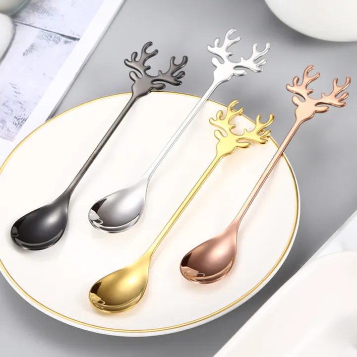 tableware-spoon-elk-themed-spoon-christmas-tableware-mini-ice-cream-spoon-coffee-spoon-stainless-steel-spoon