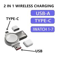 USB เครื่องชาร์จไร้สายแบบพกพาสายเคเบิล USB สำหรับ Iwatch 8 7 6 SE 5 4แท่นชาร์จเหมาะสำหรับนาฬิกา Apple รุ่น7 6 5 4 3 Type C