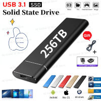 ฮาร์ดไดรฟ์ SSD ภายนอก256TB 128TB ความเร็วสูงแบบพกพา SSD 2TB Mobile Solid State Drive USB 3.1 Type-C สำหรับแล็ปท็อปไดรฟ์