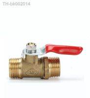 ♤✣卐 Brass Ball Valve 1/8 1/4 3/8 1/2 Male to Male BSP Thread with Red Lever Handle Connector Joint Pipe Fitting Coupler Adapter