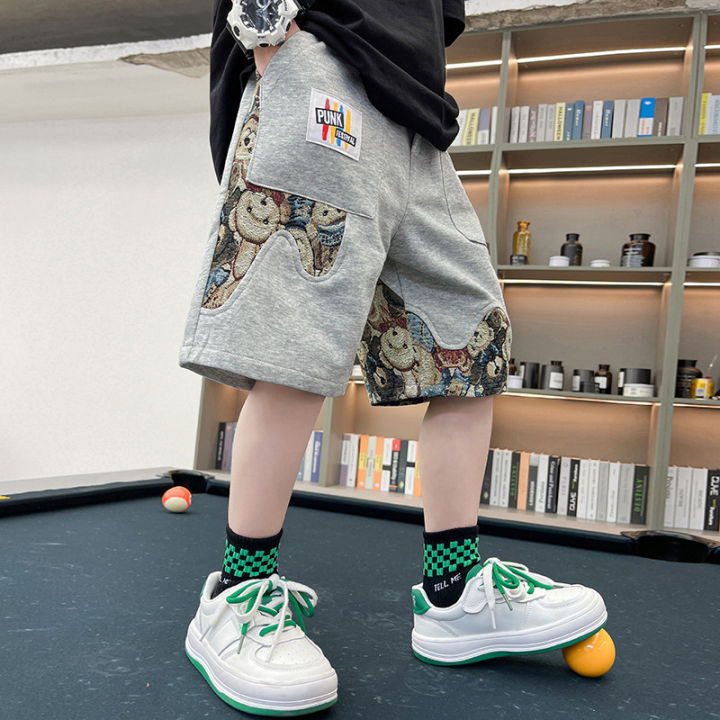 kon570-เสื้อผ้าเด็กกางเกงขาสั้นชาย-กางเกงห้าจุด-กางเกงวอร์มฤดูร้อน-กางเกงลำลองชาย