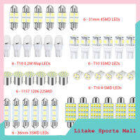 ชุดผสม Led ไฟภายในรถยนต์42ชิ้นหลอดไฟสำรองโดม LED 31มม. 36มม. 41มม. T10 1157 12V 6000K