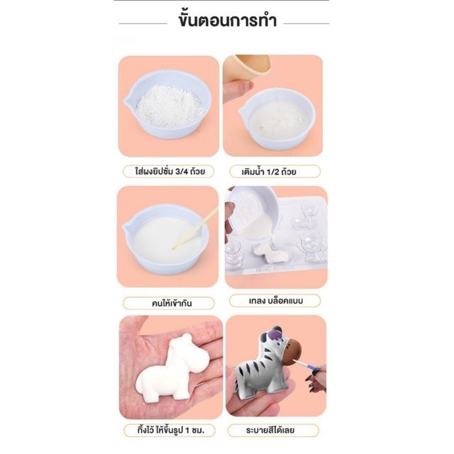 พร้อมส่ง-ปูนพลาสเตอร์-diy-ปูนพลาสเตอร์ระบายสี-ปูนพลาสเตอร์พร้อมแม่พิมพ์-ปูนพลาสเตอร์-ของเล่นวิทยาศาสตร์