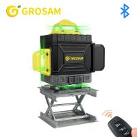 GROSAM เลเซอร์360ที่วัดระดับได้16เส้น4D เลเซอร์ Nivel ปรับระดับเองลำแสงสีเขียวแนวตั้งตามแนวนอนสำหรับชุดเครื่องมือช่างของเล่น