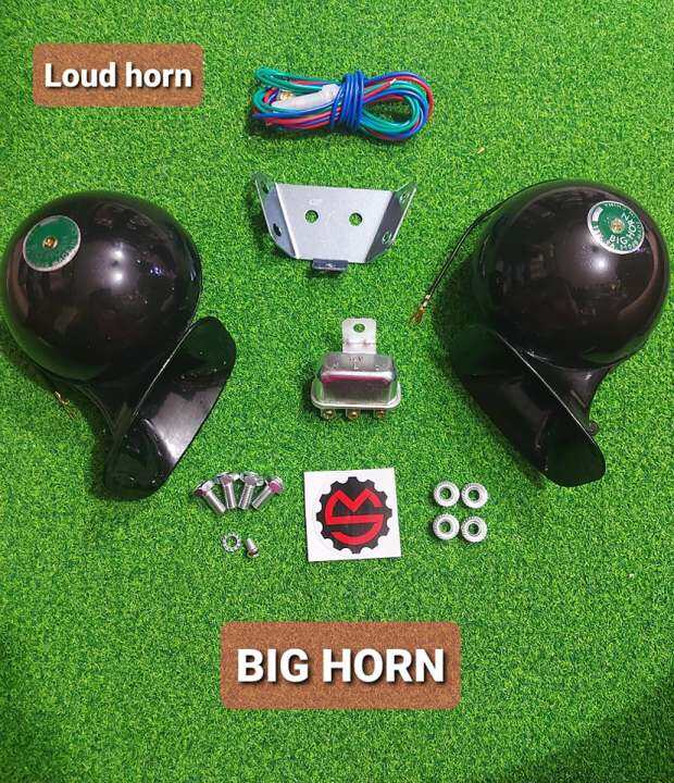 Big horn LOUD HORN with relay and horn harness Lazada PH