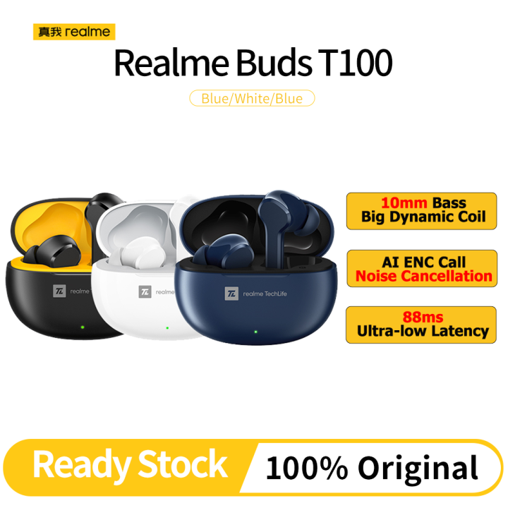 【Ready Stock】Original Realme Buds T100 TWS Wireless Earphones Bluetooth ...
