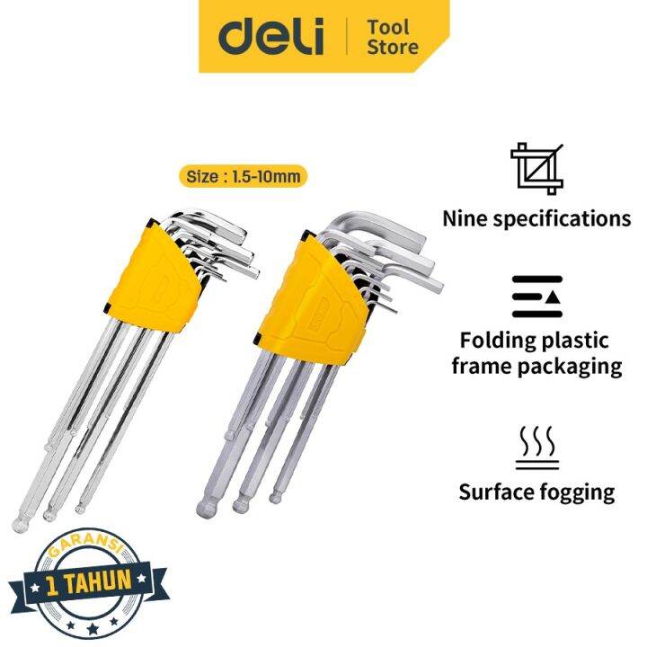 Deli Long Trox Hex Key Set Pcs Deli Kunci L Bintang Long Set Pcs