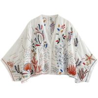 European and American style 2023 summer new fashion trend womens embroidered cotton shirt 5107046 251