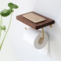 [COD] Toilet tissue creative walnut punch-free roll paper toilet brass box