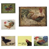 Retro Classic Animal Coaster Rooster Plant Colorful Restaurant Table Polyester Linen Napkin Cloth Coaster Can Be Washed Custom