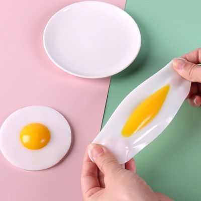 ใหม่เหนียว TPR Ruer บีบไข่ของเล่นอาหารในครัวเล่นสมมติการทำอาหารไข่ออมเลทความสนุกสนานเด็กบรรเทาความเครียดของเล่น