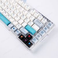 128 Keys Programmer Keycaps White Mint Mixed ANSI Layout Option 61 87 108 Keys for Cherry MX Switches on Mechanical Keyboards