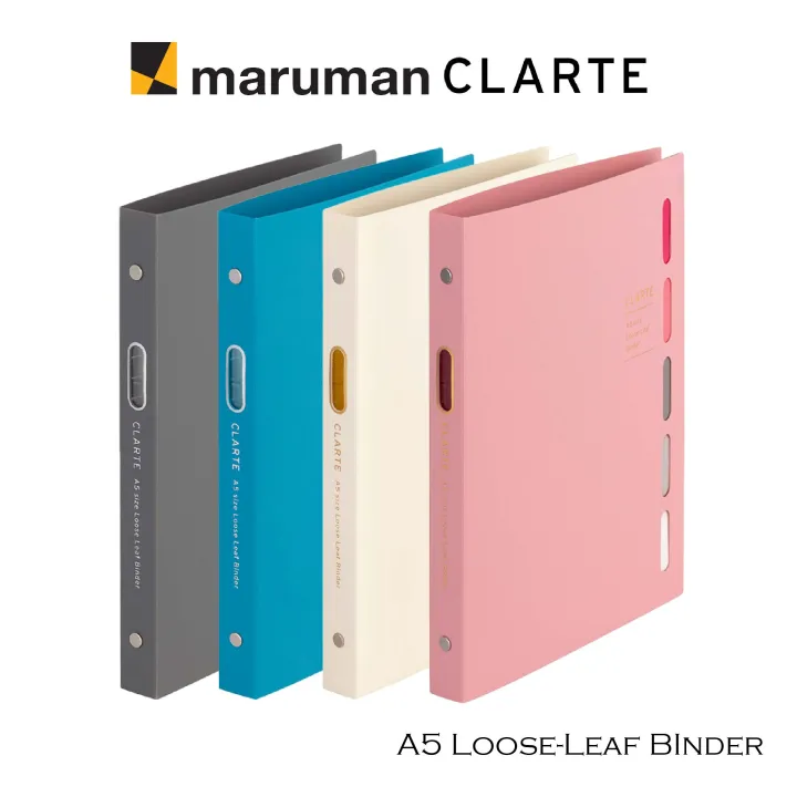 Maruman A5 Loose Leaf Binder - Clararte Series 20-Hole Ivory Notebook Binder