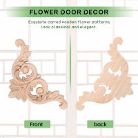 10 Pcs Wood Carving Decal Wood Carved Mouldings Corner Applique Home Door Decor Wood Carving for Door Cabinet Windows