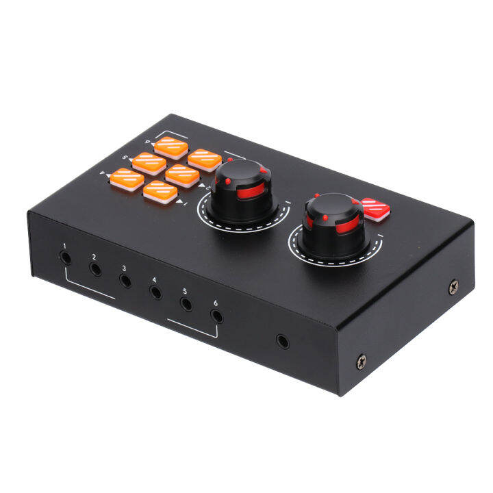 stock-audio-distributor-audio-splitter-monitor-recording-live-distribution-system-converter-switcher-e821-stereo-mixer-audio-distributor-for-headphone-external-power-amp-volume-การควบคุมอิสระ