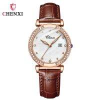 CHENXI/Chenxi 313 diamond-set calendar watch ladies waterproof quartz watch mother-of-pearl mesh dial watch 【QYUE】