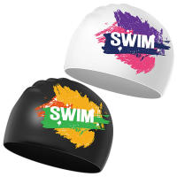 Silicone Swim Caps Cool Print Silicone Swim Hat High Elasticity Bath Caps for Long Hair Silicone Swimming Hats Shower Caps Keep Hairstyle Unchanged Swimming Caps for Women and Men good