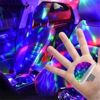 ♈ 【ILOVEDIY】USB LED Car Atmosphere Lights / MINI Portable Disco Birthday Party Decoration Light / DJ LED RGB Colorful Music Sound Auto Interior Decorative Lamp / Club Disco Magic Stage Effect Lights