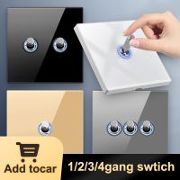 【DT】hot！ YINKA Tempered Glass Toggle Wall ON/OFF Indicator 1 2 3 4 Gang /1 Way 250v 86Type