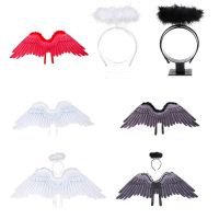 Stylish Angel Feather Wings Hair Hoop Halo Women Girls Headband Costume Props For Carnival Cosplay Festivals Stage Show